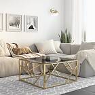 vidaXL Soffbord guld rostfritt stål och härdat glas 349948