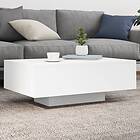 vidaXL Soffbord med LED vit 85x55x31 cm 836609