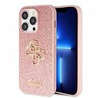 Guess PU Fixed Glitter 4G Metal Logo Case for iPhone 15 Pro