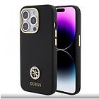 Guess Liquid Silicone 4G Strass Metal Logo Fodral för iPhone 15 Pro