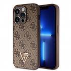 Guess PU 4G Strass Triangle Metal Logo Case for iPhone 15 Pro