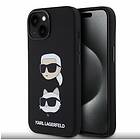 Karl Lagerfeld Flytande Silikon och Choupette Heads Fodral till iPhone 15