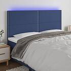 vidaXL Sänggavel LED blå 160x5x118/128 cm tyg 3122296