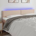 vidaXL Sengegavl LED cappuccino 180x5x78/88 cm konstläder 3121579
