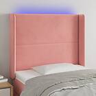 vidaXL Sänggavel LED grön 83x16x118/128 cm sammet 3123943