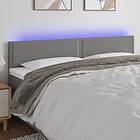 vidaXL Sengegavl LED mörkgrå 160x5x78/88 cm tyg 3121479