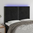 vidaXL Sengegavl LED svart 144x5x118/128 cm sammet 3122334
