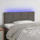 vidaXL Sengegavl LED mörkgrå 80x5x78/88 cm sammet 3121643