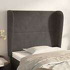 vidaXL Sengegavl med kanter mörkgrå 83x23x118/128 cm sammet 3117847