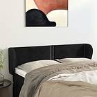 vidaXL Sengegavl med kanter svart 147x23x78/88 cm sammet 3117054