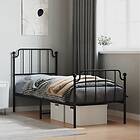 vidaXL Bed Frame med huvudgavel och fotgavel svart metall 75x190 cm 373895