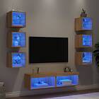 vidaXL TV Stand 8 delar LED sonoma-ek konstruerat trä 3216635