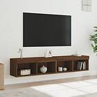 vidaXL Tv-bänk med LED-belysning 2 st brun ek 80x30x30 cm 837154