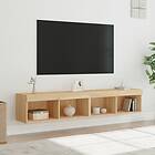 vidaXL TV Stand med LED-belysning 2 st sonoma-ek 80x30x30 cm 837146