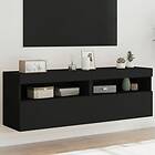 vidaXL Väggmonterad TV Stand LED 2 st svart 60x30x40 cm 837186