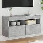 vidaXL Väggmonterad TV Stand LED betonggrå 80x30x40 cm 837203