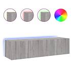 vidaXL Väggmonterad TV-benk LED 2 st grå sonoma 60x35x31 cm 837278