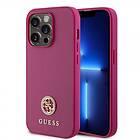 Guess iPhone 15 Pro Max Skal Metal Logo Strass Metallic Rosa