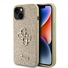 Guess iPhone 15 Skal Fixed Glitter Guld