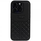 Audi iPhone 14 Pro Skal Genuine Leather Case Svart