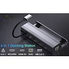 NÖRDIC NÖRDIC Steam Deck dockningsstation 1 till 6 - 1xHDMI4K60Hz, 1xUSB-C PD100W, 3xUSB-A 3.1 5Gbps, 1xRJ45 GigaLAN