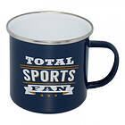 Retro emaljerad plåtmugg Sportsfan