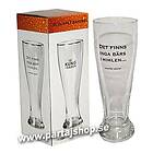 Ölglas med text