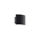 Qazqa Moderne utendørs vegglampe sort inkl. LED IP44 Ovum