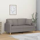 vidaXL 2-sits soffa med prydnadskuddar taupe 140 cm tyg 3200916