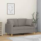 vidaXL 2-sits soffa med prydnadskuddar taupe 120 cm tyg 3200908