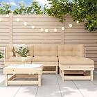 vidaXL Loungegrupp för trädgården 5 delar massiv furu 3186165
