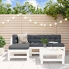 vidaXL Loungegrupp för trädgården 5 delar vit massiv furu 3186551
