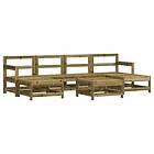 vidaXL Loungegrupp med dynor 7 delar impregnerad furu 3186381
