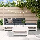 vidaXL Loungegrupp för trädgården 4 delar vit massiv furu 3186481