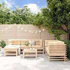 vidaXL Loungegrupp för trädgården 7 delar massiv furu 3186193