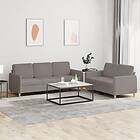 vidaXL Soffgrupp med dynor 2 delar Taupe tyg 3202125