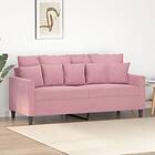 vidaXL Soffa 2-places rosa 140 cm sammet 359306