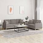 vidaXL Soffgrupp med kuddar 2 delar taupe tyg 3202141