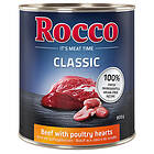 Rocco Classic 12 x 800g Nötkött & fjäderfähjärta