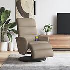 vidaXL Massagefåtölj med fotstöd cappuccino konstläder 356728