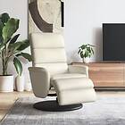 vidaXL Reclinerfåtölj med fotstöd gräddvit konstläder 356718