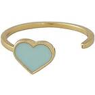 Design Letters Enamel Heart Ring Gold Soft Green