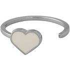 Design Letters Enamel Heart Ring Silver Nude