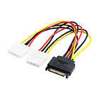 Eletra Sata 15p M 1to2 Molex F 15cm Strömkabel