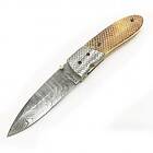 Unik Handgjord kniv och vacker damscus fällkniv jaktkniv