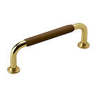 Beslag Design Handle 1353 Brass Leather Brown