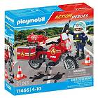 Playmobil Action 71466 Fire Motorcycle & Oil Spill Incident