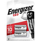 Energizer Litium CR123 Foto/Alarm Batteri 2-Pack