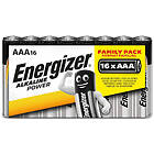 Energizer Alkaline Power AAA/E92 Batteri 16-Pack