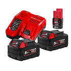 Milwaukee M18 NRG-502 Batteripaket 18V (2x5.0ah Laddare)